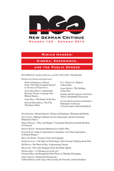 Paperback Miriam Hansen: Cinema, Experience, and the Public Sphere Book