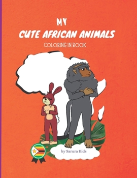 Paperback My Cute African Animals Coloring In Book