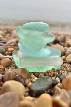 Balanced Green Sea Glass at the Shore Meditation Journal : 150 Page Lined Notebook/Diary