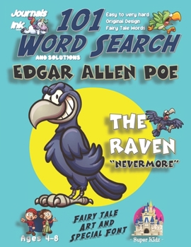 101 Word Search for Kids: SUPER KIDZ Book. Children - Ages 4-8 (US Edition). Cartoon Fairy Tale The Raven, Blue w custom art interior. 101 Puzzles w ... (Superkidz - Fairytale Word Search for Kids)