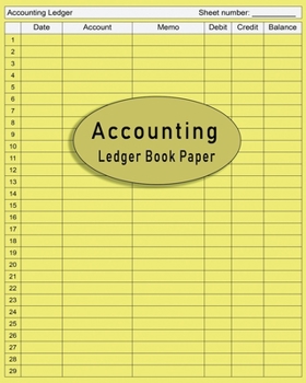 Paperback Accounting Ledger Book Paper: Financial Ledger Journal - Simple bookkeeping record book - General Business Cash Expense Tax report Sales - Budgeting Book