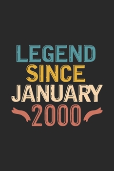 Legend Since January 2000: Funny Vintage Lined Journal Notebook Birthday Gift for Writing Diary, Perfect Birthday Gift for Women Men Born in January