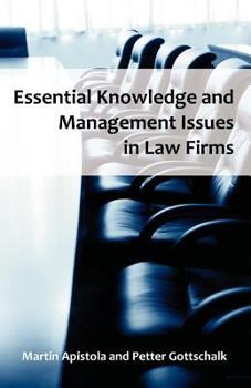 Paperback Essential Knowledge and Management Issues in Law Firms Book