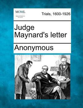 Paperback Judge Maynard's Letter Book