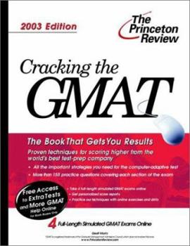Paperback Cracking the GMAT, 2003 Edition Book