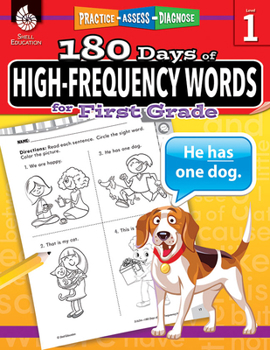 Paperback 180 Days of High-Frequency Words for First Grade: Practice, Assess, Diagnose Book