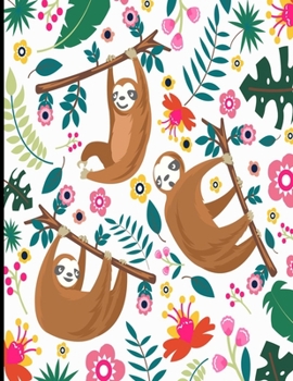 Amanda: White Sloth Notebook, 366 Pages College Ruled Sloth Notebook, Cute Sloth Cover Note Pad