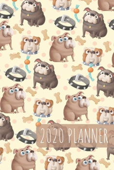 Planner 2020: Blank daily and weekly calendar 2020 to organize your life day by day! Perfect gift for dog lovers, entrepreneurs and students. Cute dog pattern design.