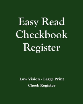 Paperback Easy Read Checkbook Register - Green [Large Print] Book