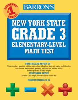 Paperback Barron's New York State Grade 3 Elementary-Level Math Test Book