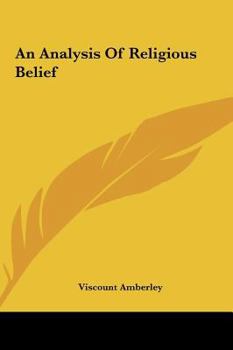 Hardcover An Analysis of Religious Belief Book