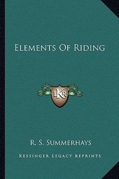 Paperback Elements Of Riding Book