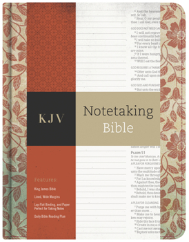 Hardcover KJV Notetaking Bible, Red Floral Book