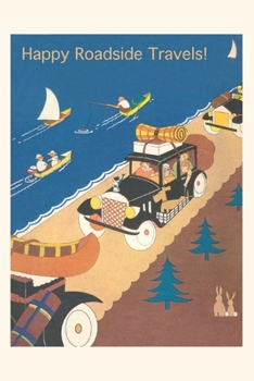 Paperback Vintage Journal Roadside Vacation Scene Travel Poster Book