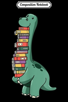 Paperback Composition Notebook: Dinosaur Reading Reader Nerd Brain Food Librarian Journal/Notebook Blank Lined Ruled 6x9 100 Pages Book