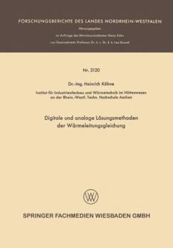Paperback Digitale Und Analoge Lösungsmethoden Der Wärmeleitungsgleichung [German] Book
