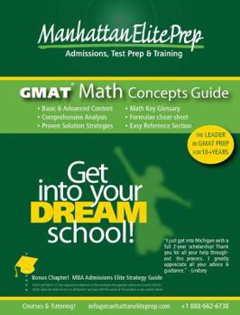 Paperback GMAT Elite Study Series: Math Concepts Guide Book