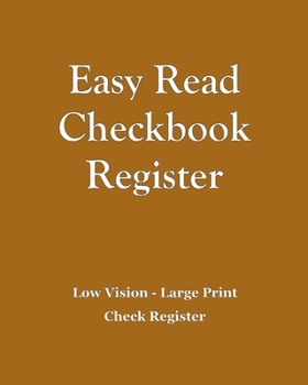 Paperback Easy Read Checkbook Register - Brown [Large Print] Book