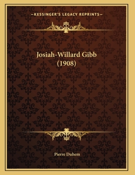 Paperback Josiah-Willard Gibb (1908) Book