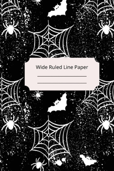 Paperback Scary Spider Theme Wide Ruled Line Paper Book