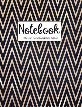 Paperback Notebook Chevron Navy Blue and Gold Edition Book