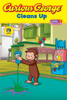 Paperback Curious George Cleans Up Book
