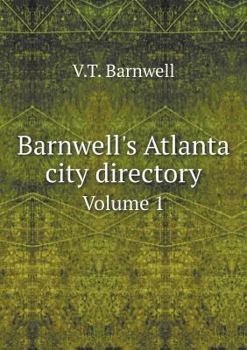 Paperback Barnwell's Atlanta city directory Volume 1 Book