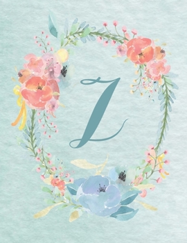 2020-2022 Calendar - Letter Z - Light Blue and Pink Floral Design: 3-Year 8.5x11 Monthly Calendar/Planner - Personalized with Initials.