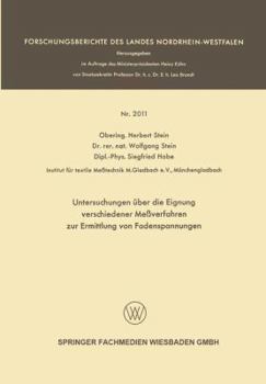 Paperback Untersuchungen Über Die Eignung Verschiedener Meßverfahren Zur Ermittlung Von Fadenspannungen [German] Book