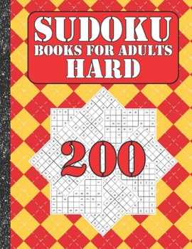 Paperback Sudoku books for adults hard: 200 Sudokus from hard with solutions for adults Gifts Sudoku hard book Watermelon Lover adults, kids Book