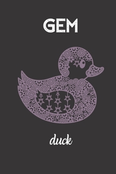 Paperback gem duck: small lined pattern Notebook / Travel Journal with animals on cover to write in (6'' x 9'') 120 pages Book