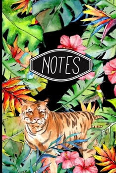 Paperback Notes: Tropical Tiger Notebook 6" X 9" 120 Lined Pages Book