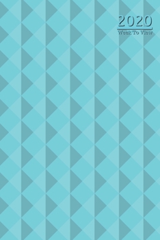 A5 2020 Diary Week To View Paperback Cover With Alternative Design |: | Baby Blue 3D Diamonds Patterned Cover 2020 Diary ,Year Planner For Business, ... College, School, Appointments, Organizer.