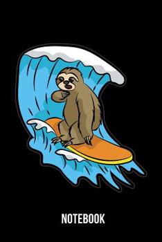 Paperback Notebook: Surfing Sloth Book