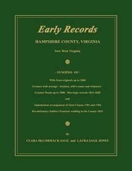 Early Records Hampshire County Virginia Now West Virginia