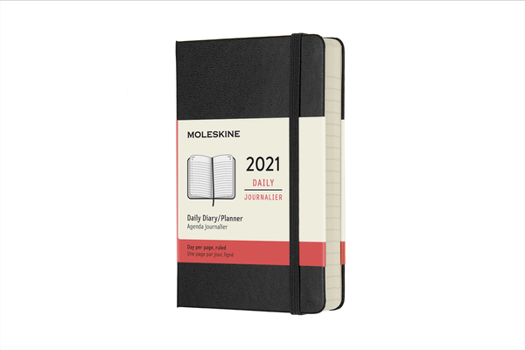 Calendar Moleskine 2021 Daily Planner, 12m, Pocket, Black, Hard Cover (3.5 X 5.5) Book