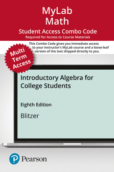 Printed Access Code Mylab Math with Pearson Etext -- Combo Access Card -- For Introductory Algebra for College Students (24 Months) Book