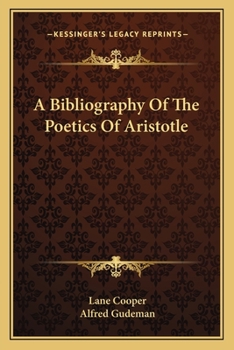 Paperback A Bibliography Of The Poetics Of Aristotle Book