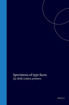 Hardcover Specimens of Type Faces: E.J. Brill, Leiden, Printers Book