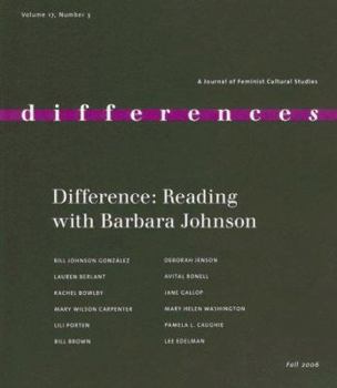 Difference: Reading with Barbara Johnson (Journal of Feminist Cultural Studies)
