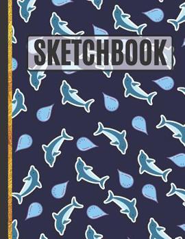 Paperback Sketchbook: Cute Dolphins and Rain Drops Sketchbook Book