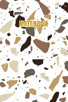 Notebook: Terrazzo Notebook with Elegant Gold Lettering | Marble & Gold 6x9 College Ruled 100 Page Journal Notebook Diary or Composition Book. Version 6