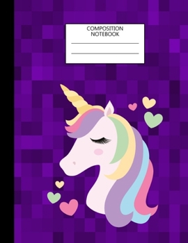 Paperback Composition Notebook: Unicorn Wide Ruled Paper Notebook for School, Student, Teacher, 110 Pages Lied for Girls, Teens, Women.. ( Unicorn Not Book