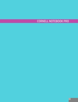 Paperback Cornell Notebook Pro: Large Note Taking System For School And University. College Ruled Pretty Light Notes. Lighting Blue Purple Cover - Tre Book