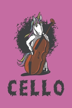 Cello Einhorn Notizbuch: Schönes Cello Einhorn Notizbuch mit 120 karierte Seiten im A5 Format (German Edition)