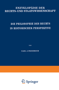 Paperback Die Philosophie Des Rechts in Historischer Perspektive [German] Book