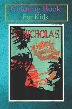 Coloring Book For Kids: St Nichols Dragon Sunset Palm Trees Graphic Lithograph Animal Coloring Book: For Kids Aged 3-8 (Fun Activities for Kids)