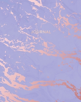 Journal: Beautiful Purple Marble and Rose Gold | 8 x 10, Wide Ruled Pages | Gift for Women and Teen Girls
