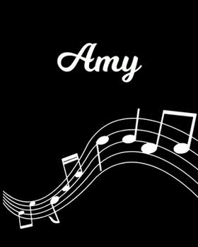 Amy: Sheet Music Note Manuscript Notebook Paper | Personalized Custom First Name Initial A | Musician Composer Instrument Composition Book | 12 Staves ... Guide | Create Compose & Write Creative Songs