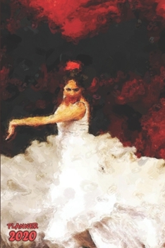 Flamenco Dancer Bailaora Weekly Planner Organizer Diary Agenda: Week to View with full Calendar, 6x9 in (15.2x22 cm) White Bata de Cola dress. Perfect ... Beautiful Christmas or birthday present.